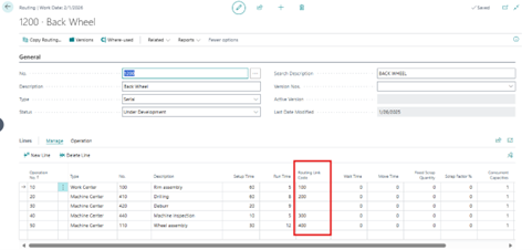 Assigning Routing Link Code