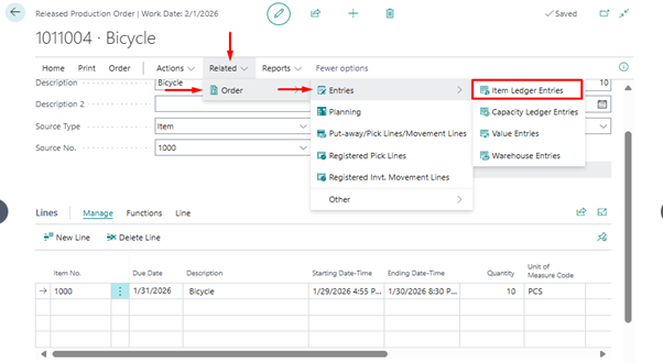 Checking Item Ledger Entries