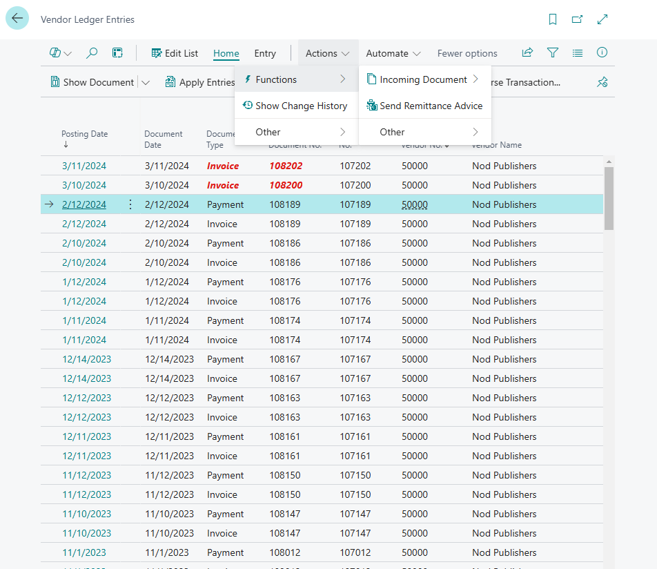 Sending Email of Vendor Remittance to Vendors in D365 Business Central