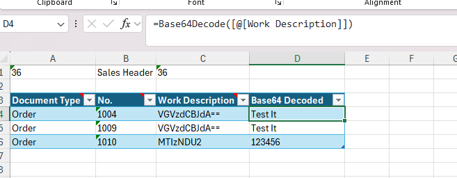 Handling Base64 Encoding For Work Description in Your Excel Export via configuration package